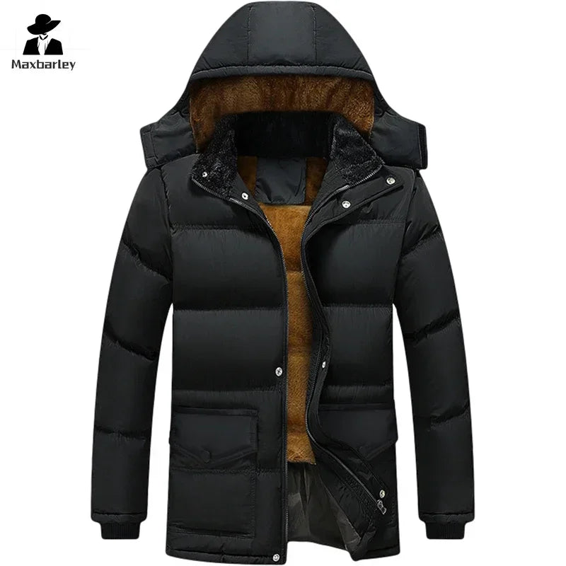 Luxury Windproof Down Jacket with Detachable Hood ATHLEXES