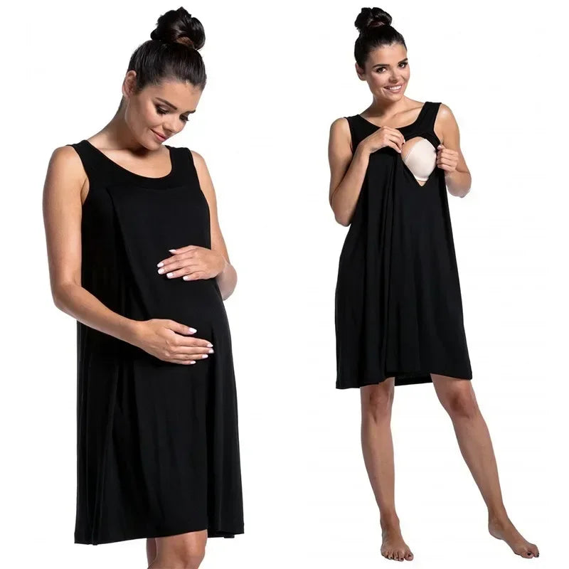 Elegant Maternity Nursing Gown for Comfortable Care ATHLEXES