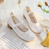 Veowalk Elegant Cotton Mary Jane Block Heels ATHLEXES