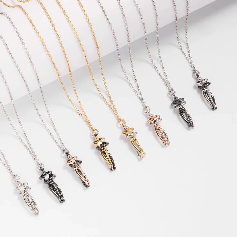 Lovers' Embrace Hugging Choker Necklace Jewelry ATHLEXES