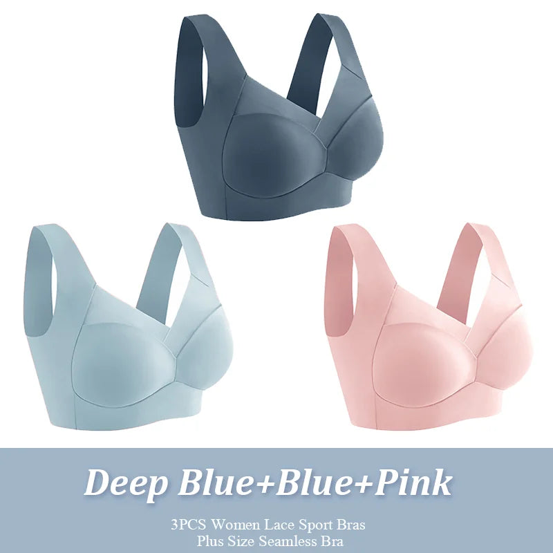 LuxeFit Seamless Plus Size Wireless Bras Set ATHLEXES