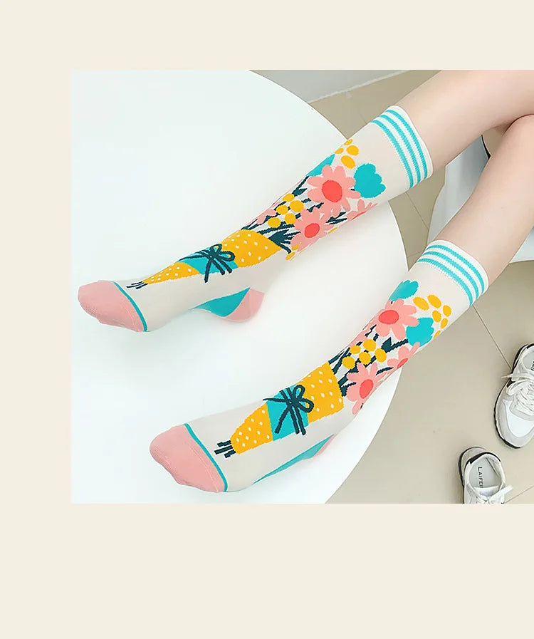 Colorful Cotton Women's Socks - Trendy Hedgehog & Sloth Designs ATHLEXES