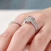 Newshe Elegant 925 Silver Halo Wedding Ring Set ATHLEXES