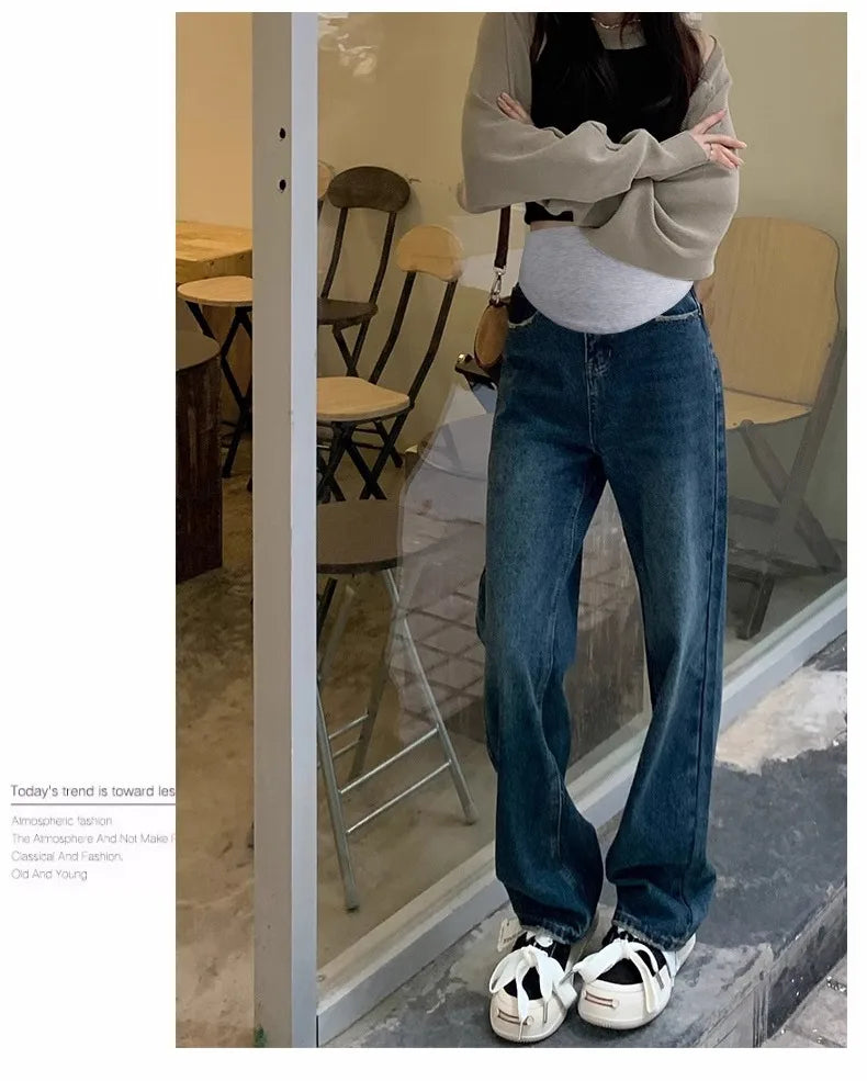 Belly Bliss Plus Size Maternity Wide Leg Jeans ATHLEXES