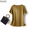 ZANZEA Women's Elegant Satin Summer Blouse ATHLEXES