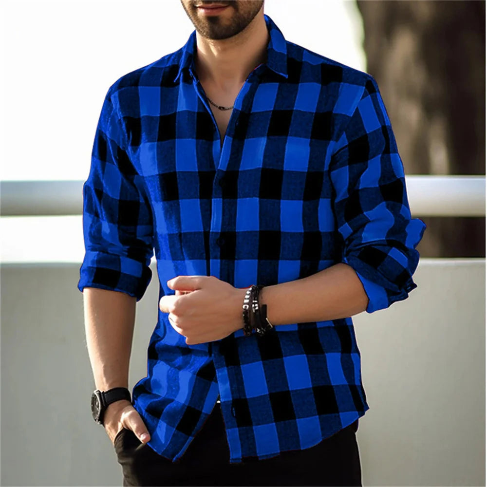 Plaid Luxe Lapel Cardigan for Men - Casual Elegance ATHLEXES
