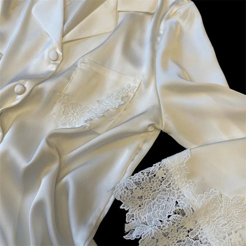 SilkDream Lace Satin Women's Pajama Set ATHLEXES