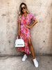 Elegant Floral V Neck Maxi Dress for Women ATHLEXES