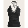 Gothic Lace Halter Top for Edgy Street Style ATHLEXES