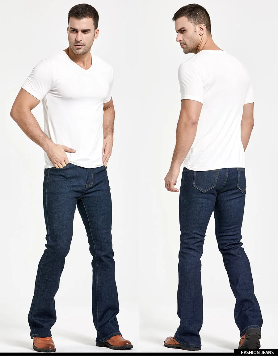 LGRGC Men's Warm Stretch Denim Boot Cut Jeans ATHLEXES