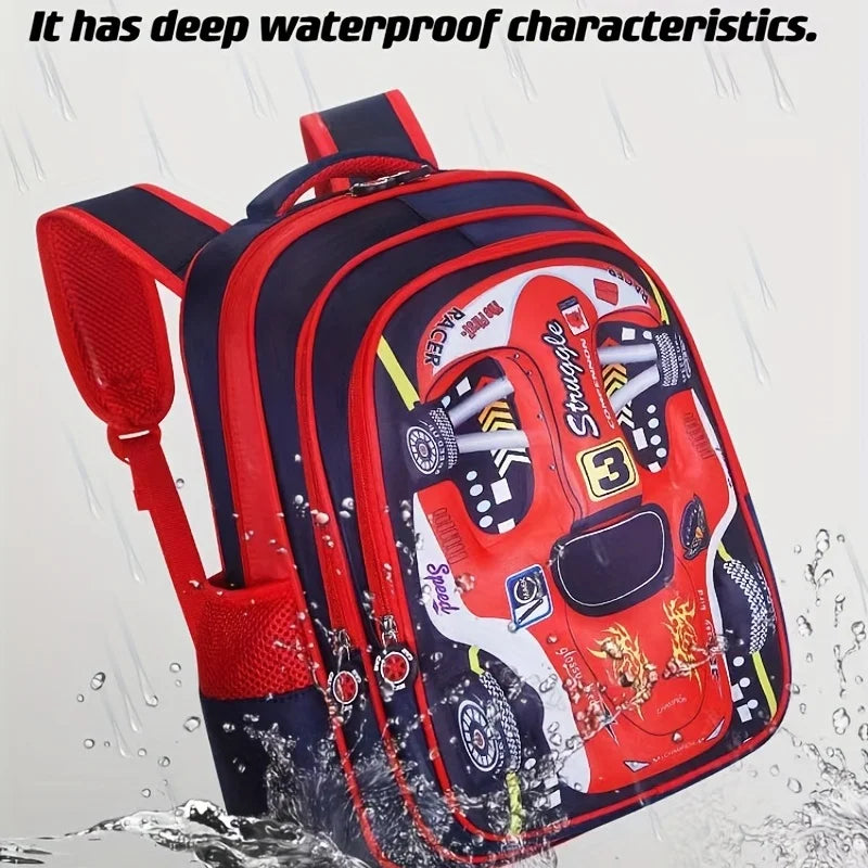 3D Waterproof Kids Car Backpack for School ATHLEXES