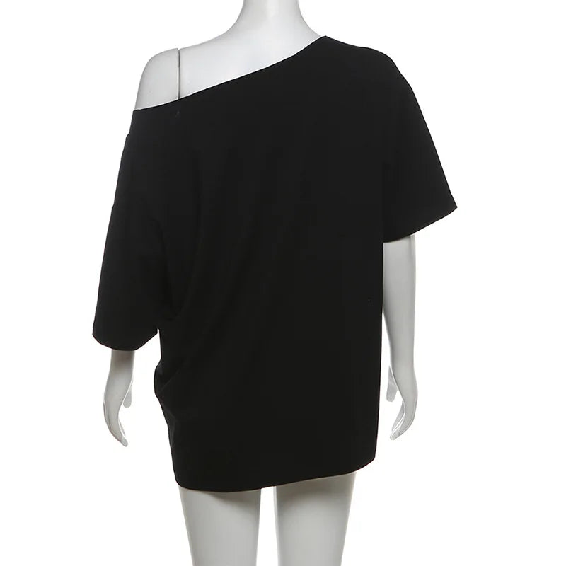 SummerStyle Chic Skew Collar T-Shirt for Women ATHLEXES