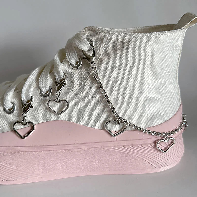 Chic Heart Tassel Boot Shoe Chain Jewelry for Trendy Sneakers ATHLEXES