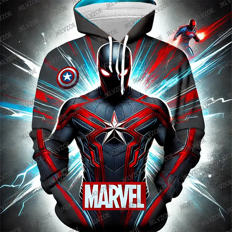 SpiderMan & Captain America 3D Print Oversized Hoodie ATHLEXES