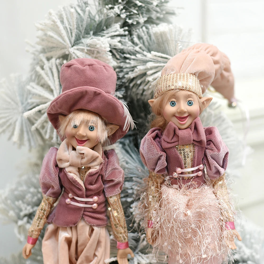 Elf Couple Plush Dolls: Festive Tree Ornaments ATHLEXES