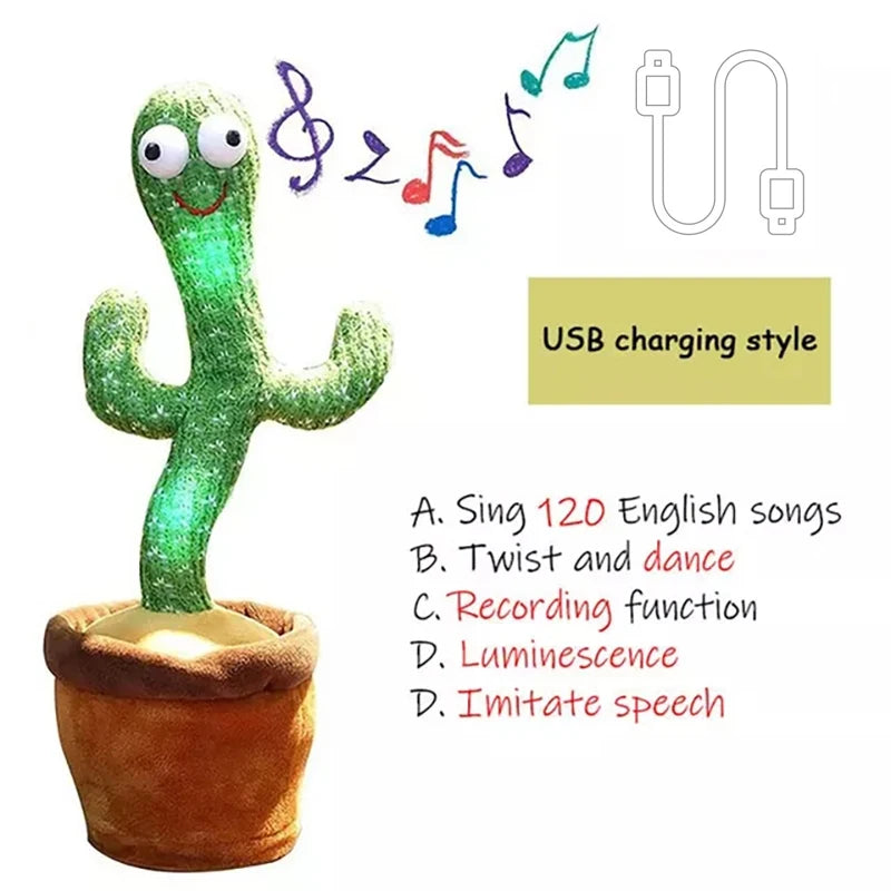 Singing Cactus Toy with LED and 120 Fun Songs ATHLEXES