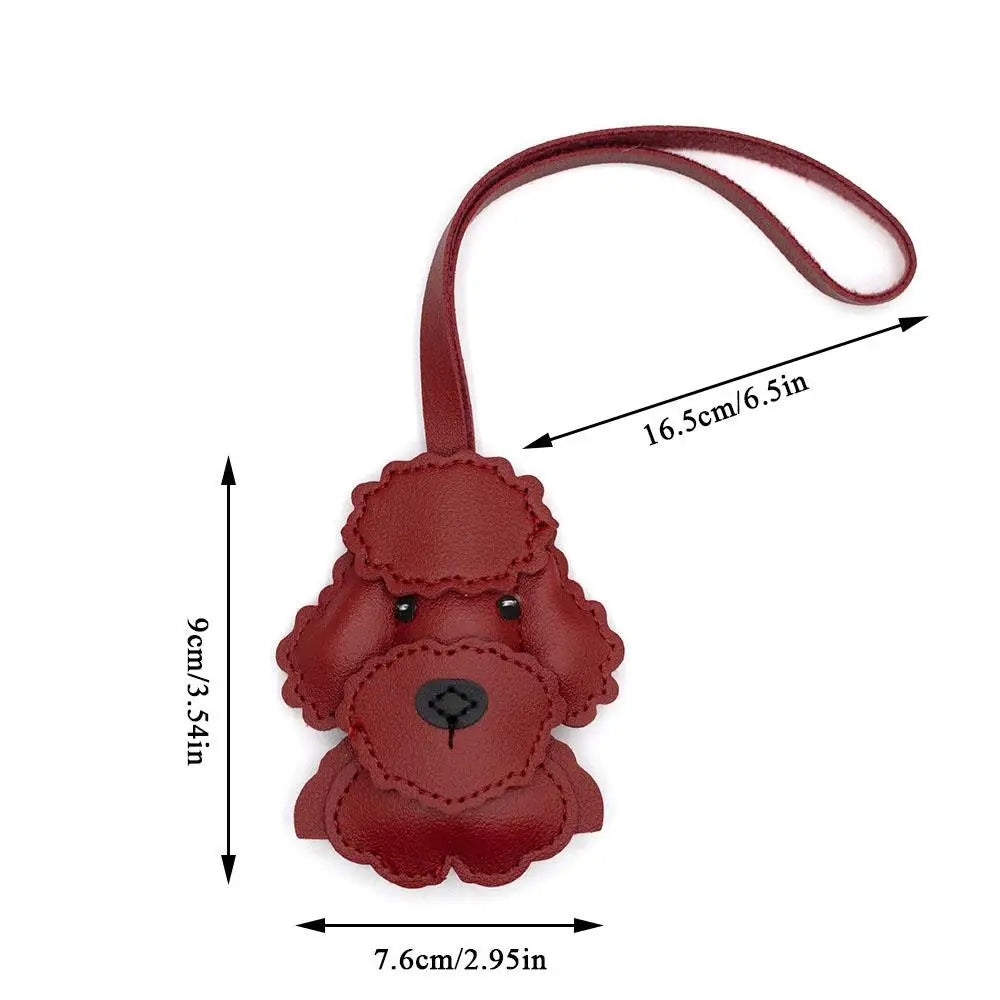 Colorful Teddy Dog Leather Keychain Pendant ATHLEXES
