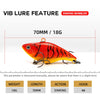 Agoie VIB Slow Sinking Bass Fishing Lure 7cm 18g ATHLEXES