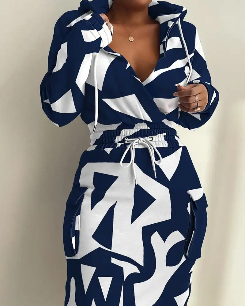 Plaid Hoodie Dress with Drawstring Detail ATHLEXES