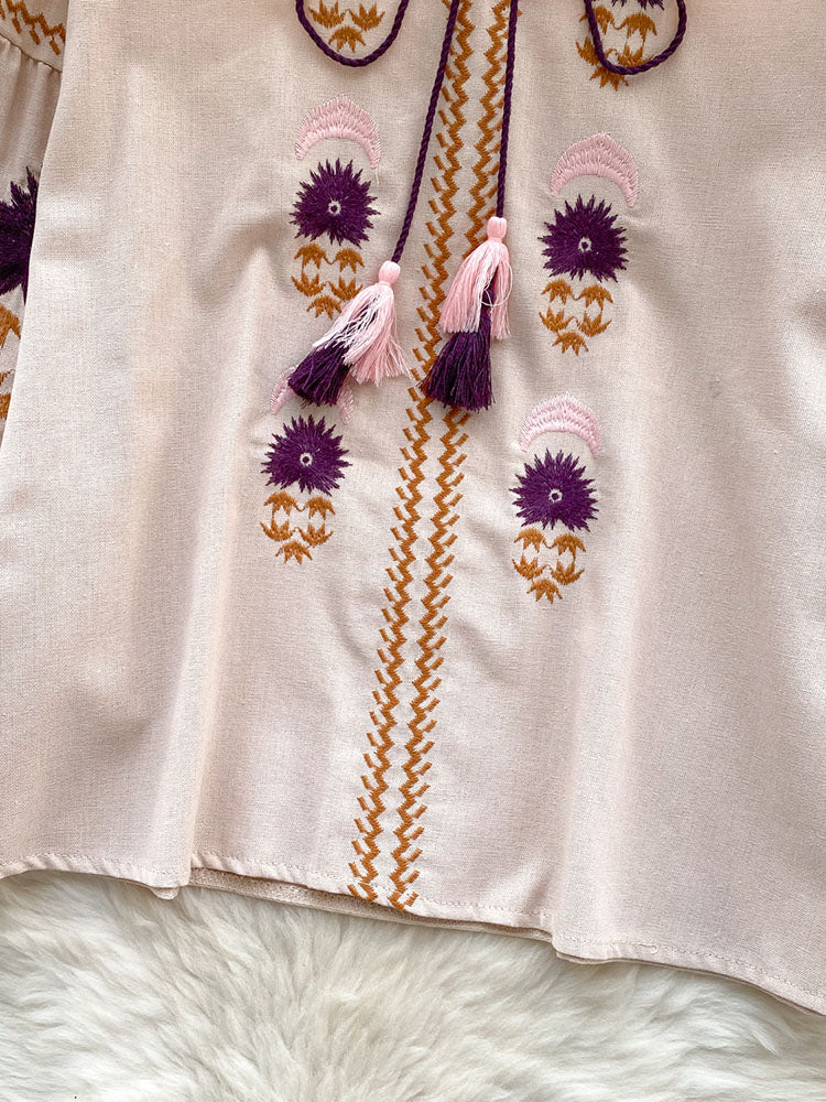 Vintage Elegance Embroidered Autumn Blouse D5541 ATHLEXES