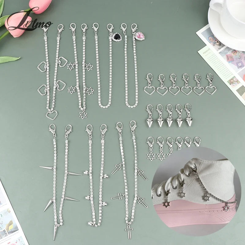 Chic Heart Tassel Boot Shoe Chain Jewelry for Trendy Sneakers ATHLEXES