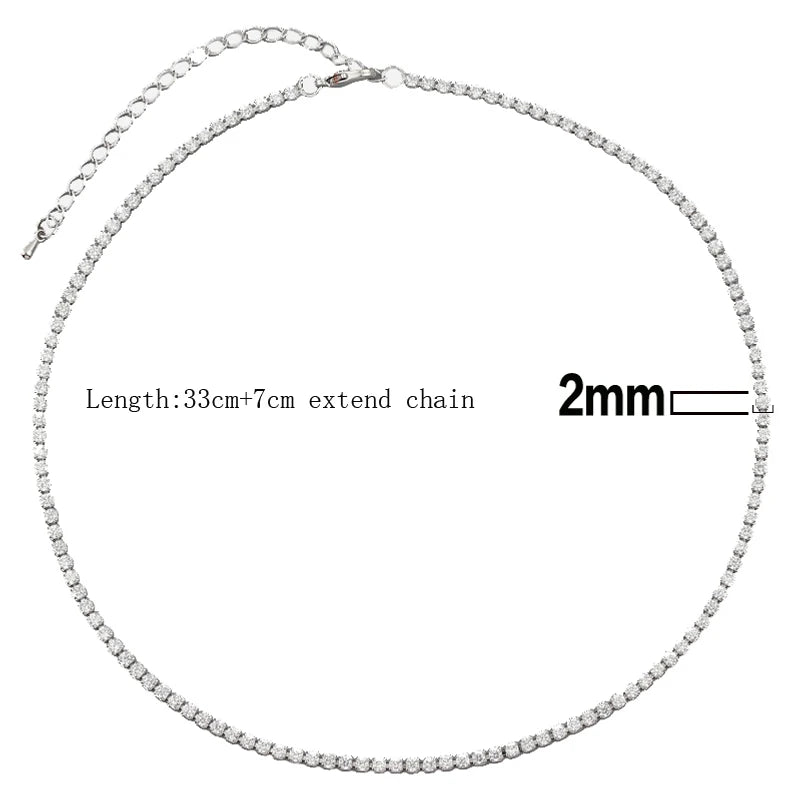 Dazzling White Zircon Choker Necklace for Women ATHLEXES