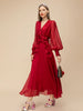 Elegant Red Chiffon Party Dress for Women ATHLEXES
