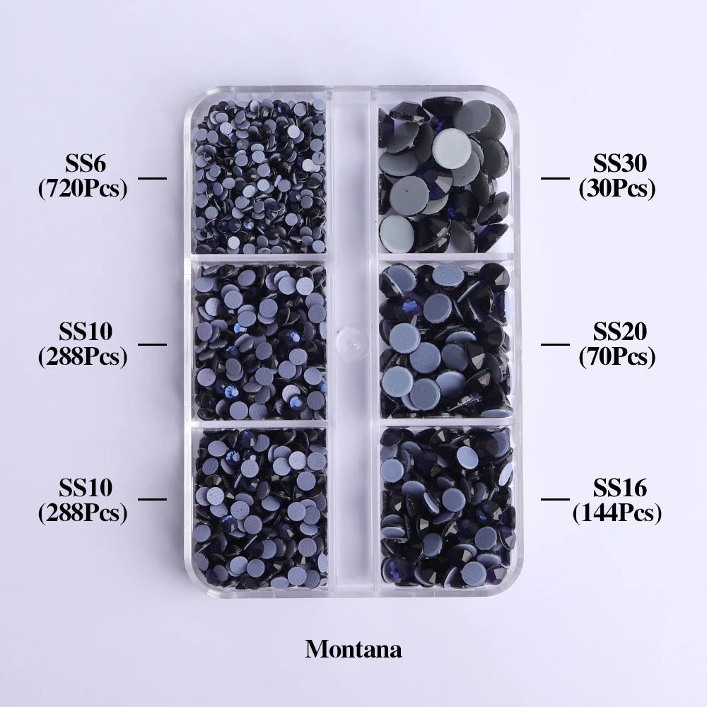 GlamCrystal 1540Pcs Hotfix Glass Rhinestones Set SS6-SS30 ATHLEXES