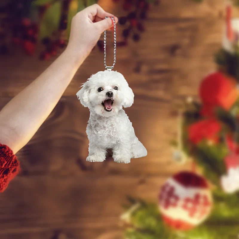 Bichon Frise Acrylic Keychain Charm ATHLEXES