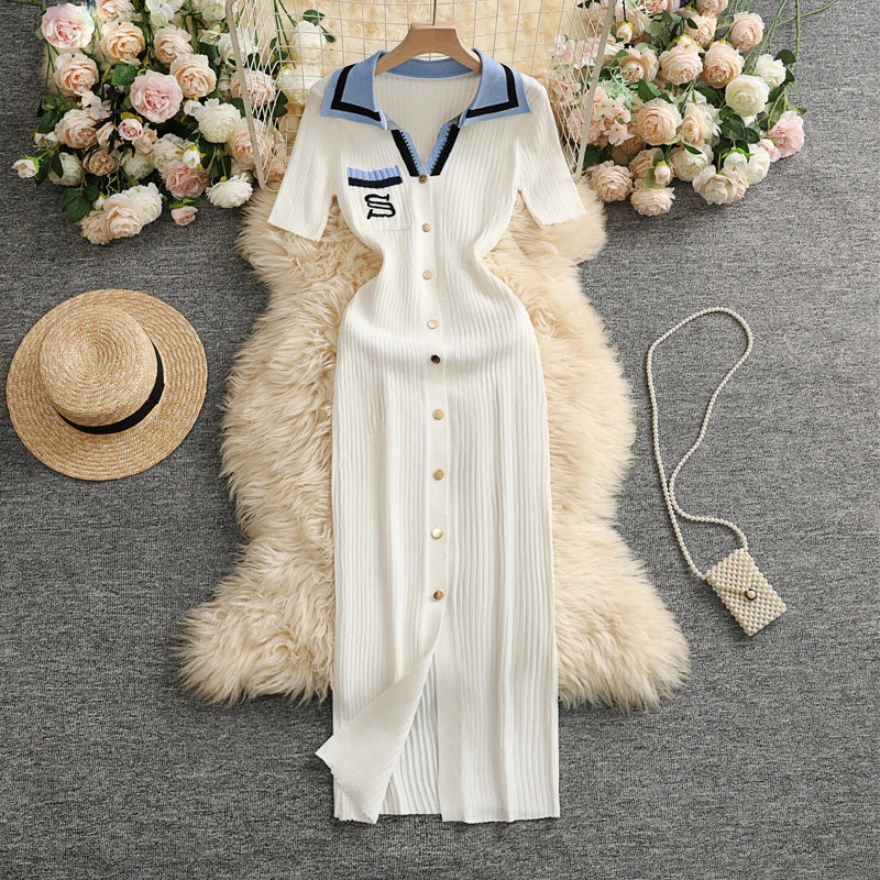 Chic Elegance Knitted Maxi Dress for Women ATHLEXES