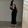 Korean Knit Square Collar Summer Dress ATHLEXES