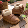 BowWarm Plush Ankle Boots for Cozy Winter Elegance ATHLEXES