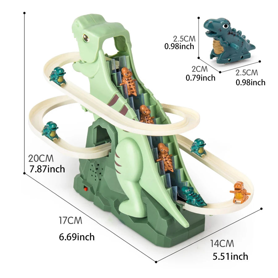 DinoSlide Music Toy Set with Puzzle Cars ATHLEXES