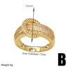 OCESRIO Mini Crystal Flower Open Ring in Gold Plated Copper ATHLEXES