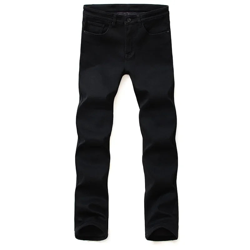 Classic Black Biker Stretch Denim Trousers ATHLEXES