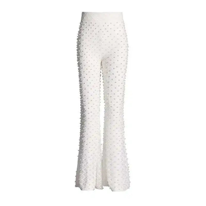 Elegant 3D Flower Blazer and Wide Leg Pant Set ATHLEXES