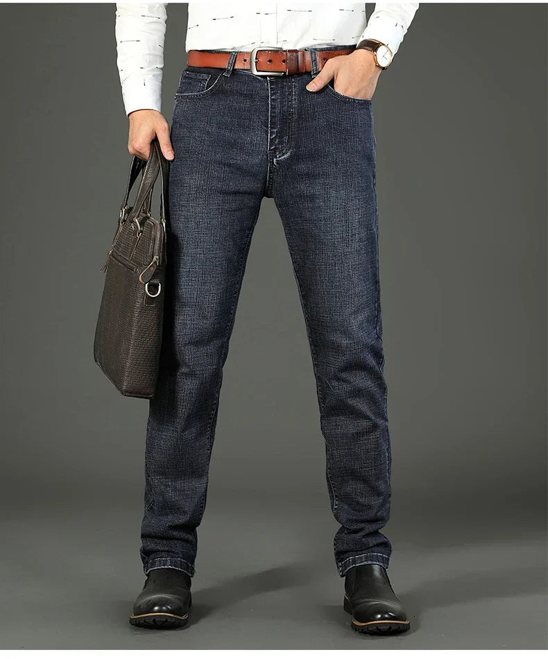 Classic Blue Black Stretch Denim Jeans for Men ATHLEXES