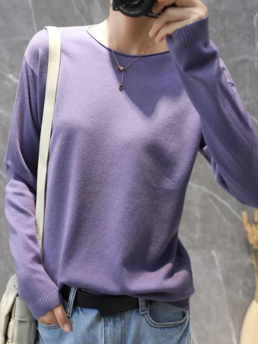 YSZWDBLX Women's Slim Fit Knit O-neck Sweater ATHLEXES