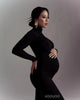 Elegant High-Neck Slim-Fit Maternity Dress ATHLEXES