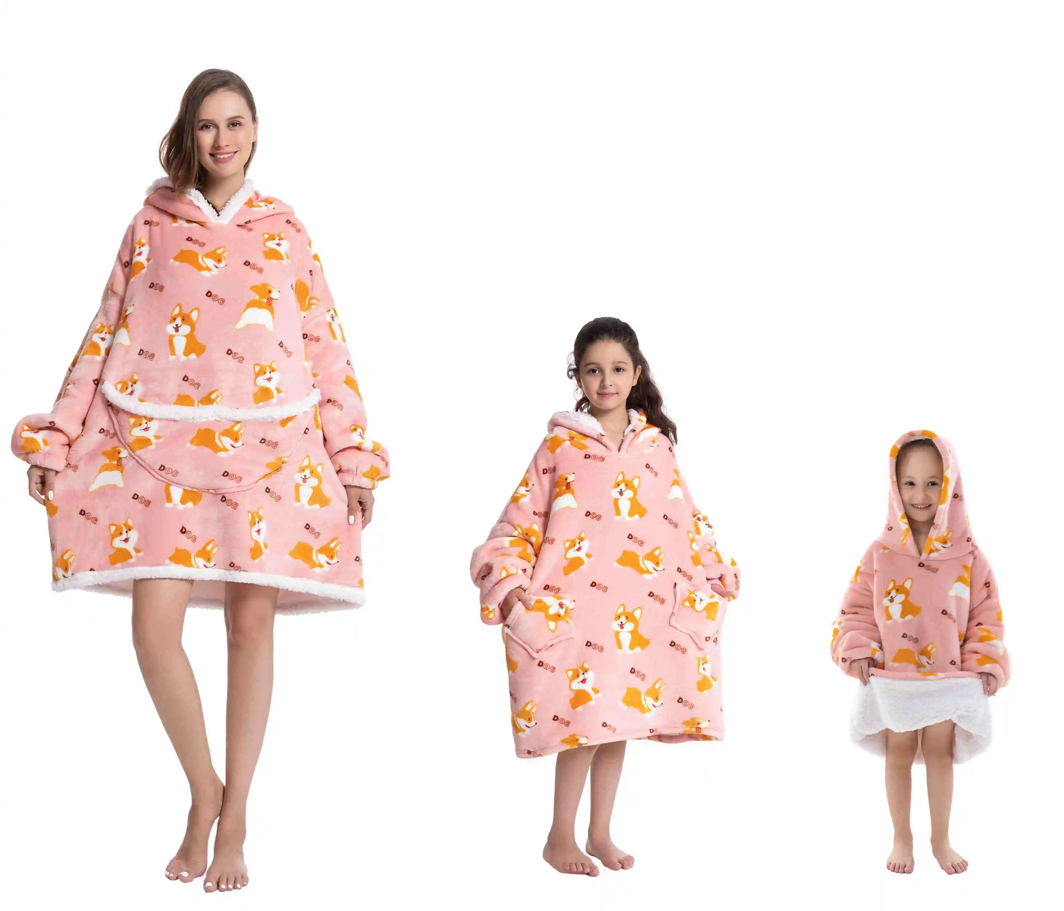 CozyNest Oversized Flannel Hoodie Blanket ATHLEXES