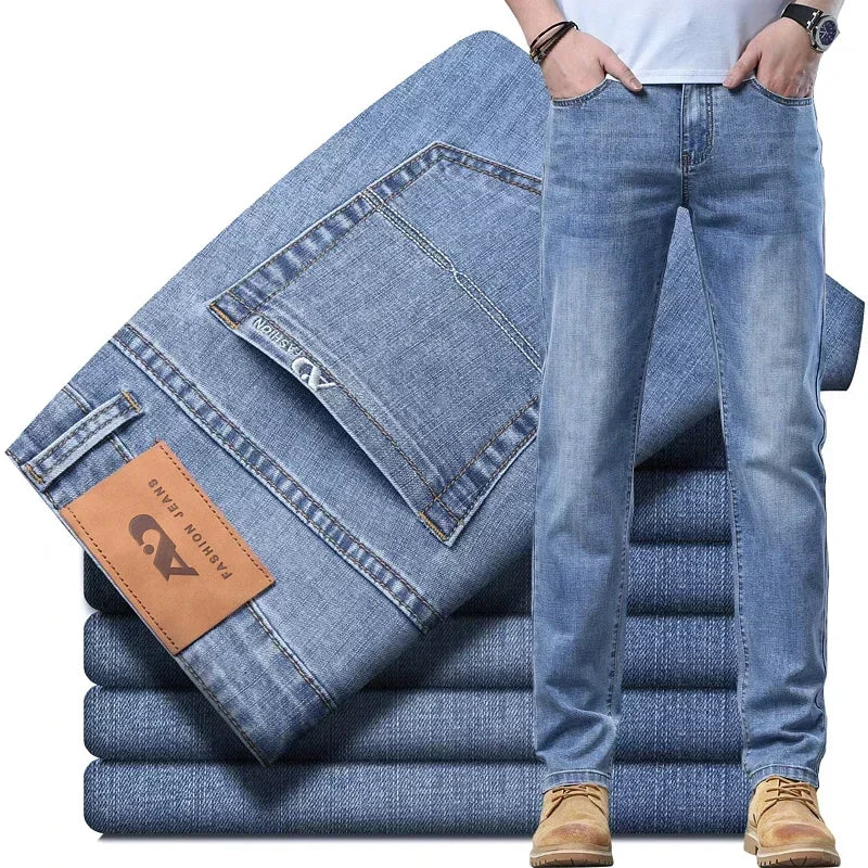 Luxury Classic Slim Fit Stretch Denim Jeans ATHLEXES