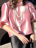 Elegant Puffy Sleeve Blouse for Women 2025 Summer Tops ATHLEXES