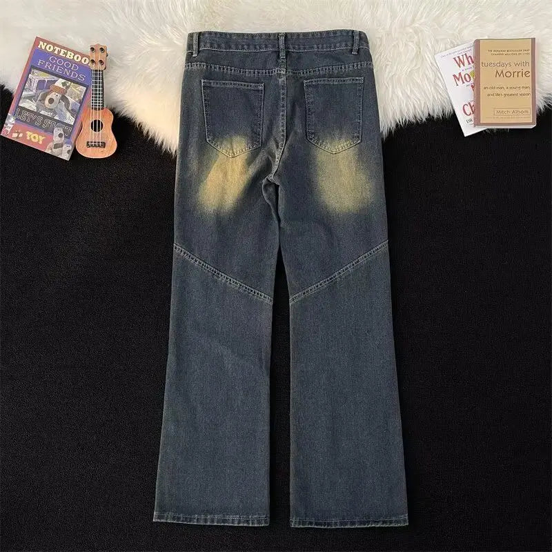 Trendy Y2K Personalized Straight Leg Casual Jeans ATHLEXES