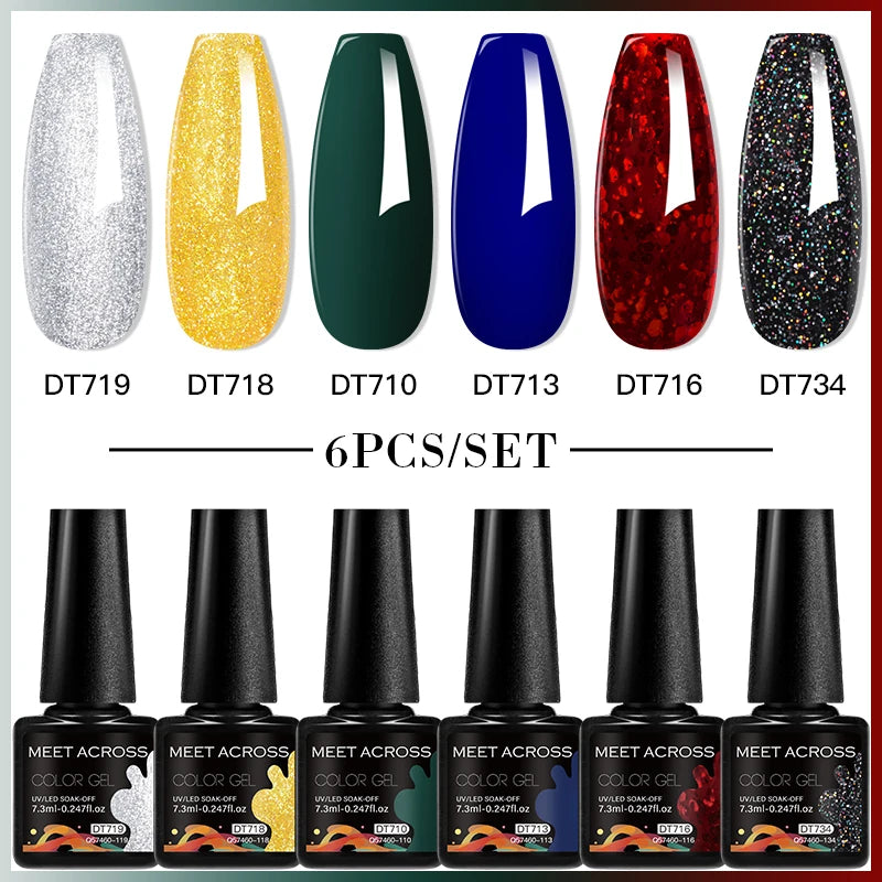 NailArt Pro 6pc UV Gel Polish Kit for Manicure ATHLEXES
