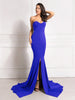 Elegant Strapless Black Maxi Dress with Front Slit ATHLEXES