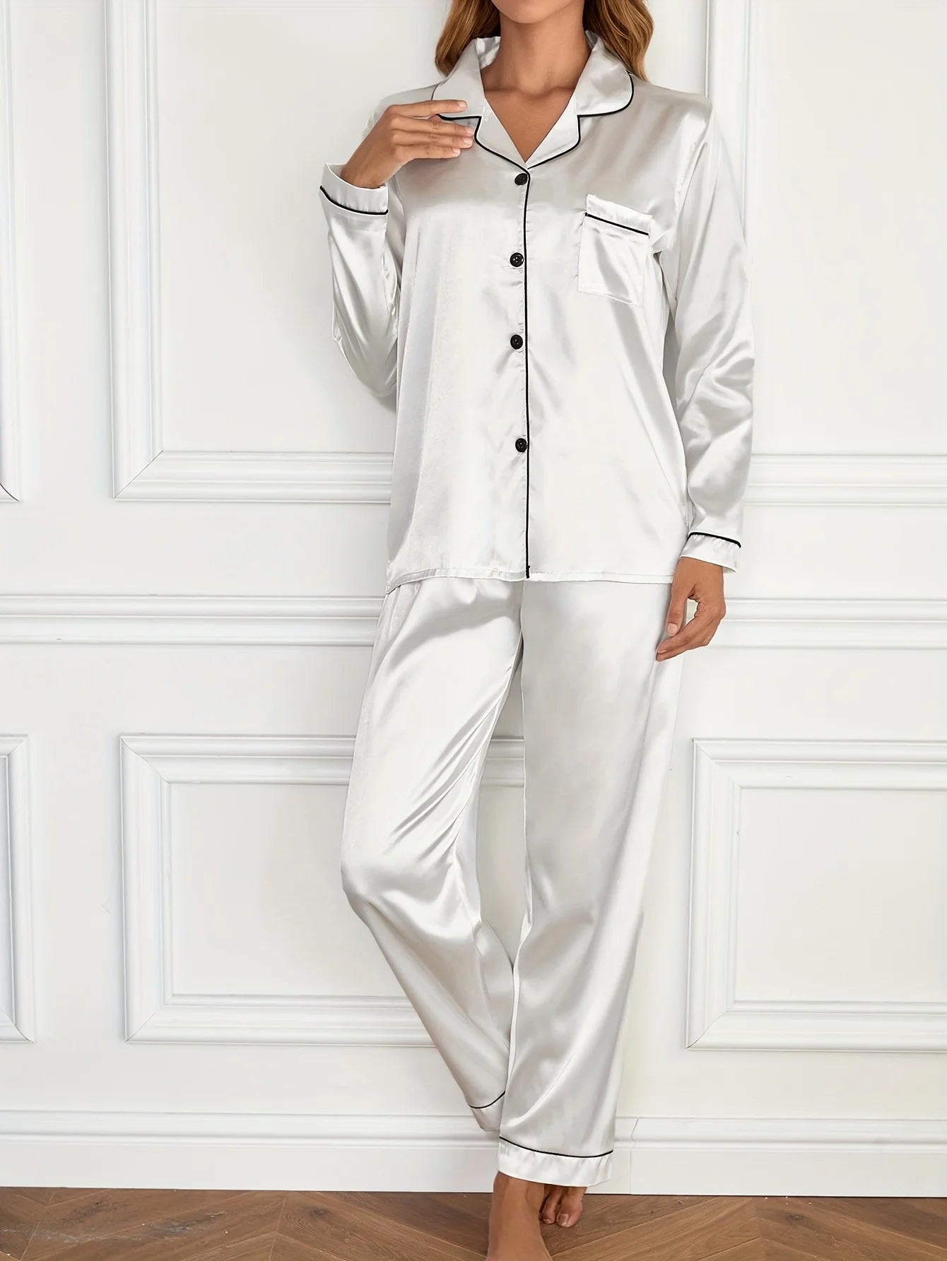 Solid Long Sleeve Pajama Set ATHLEXES