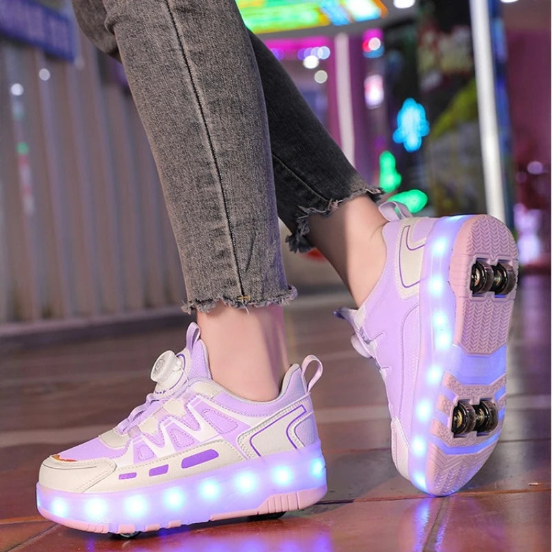 ShinyGlow LED Roller Skate Shoes for Kids ATHLEXES