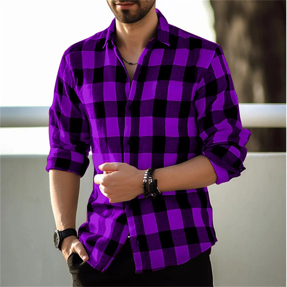 Plaid Luxe Lapel Cardigan for Men - Casual Elegance ATHLEXES