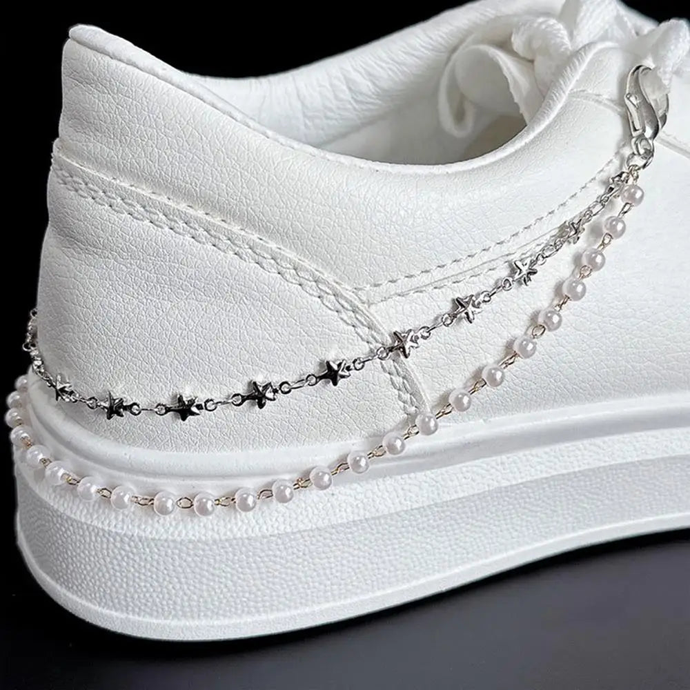 Pearl Charm Metal Shoe Buckle Chain Decorations ATHLEXES