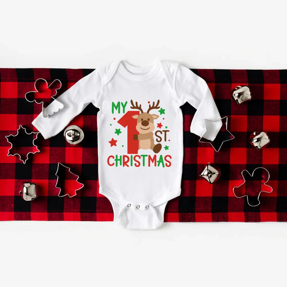 My First Christmas Baby Long Sleeve Romper Set ATHLEXES